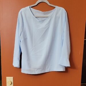 Express Light Blue Long Sleeve Women's Blouse